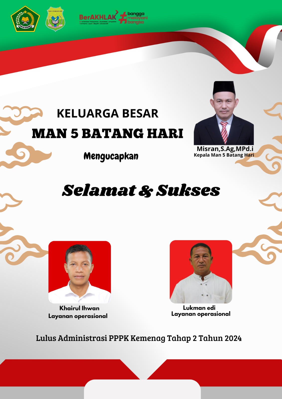 Selamat Kepada Pegawai MAN 5 Batang Hari Lulus Seleksi PPPK Tahap 2 Tahap 2024