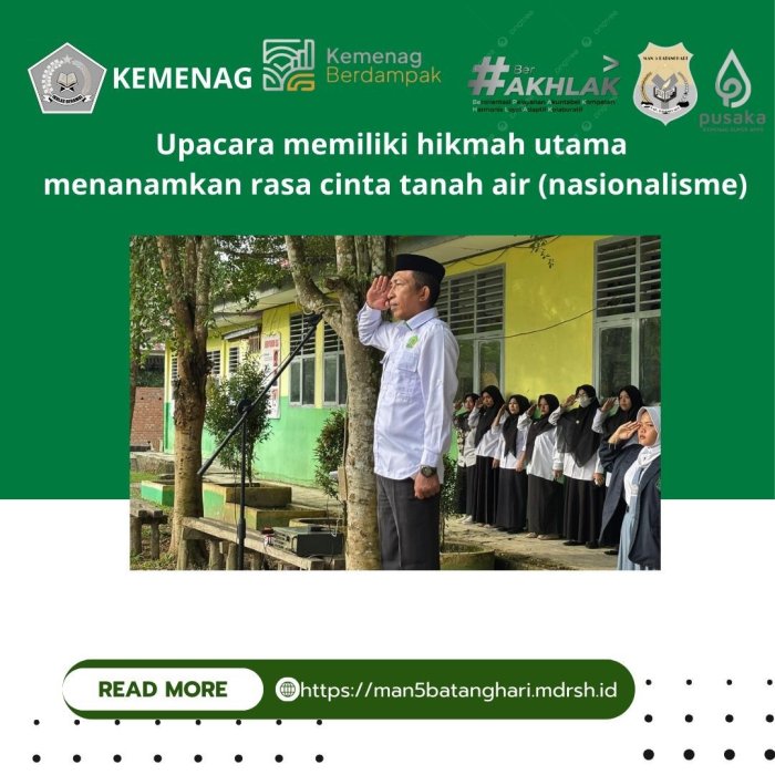MAN 5 Batang Hari Melaksanakan Upacara Bendera Rutin Setiap Hari Senin