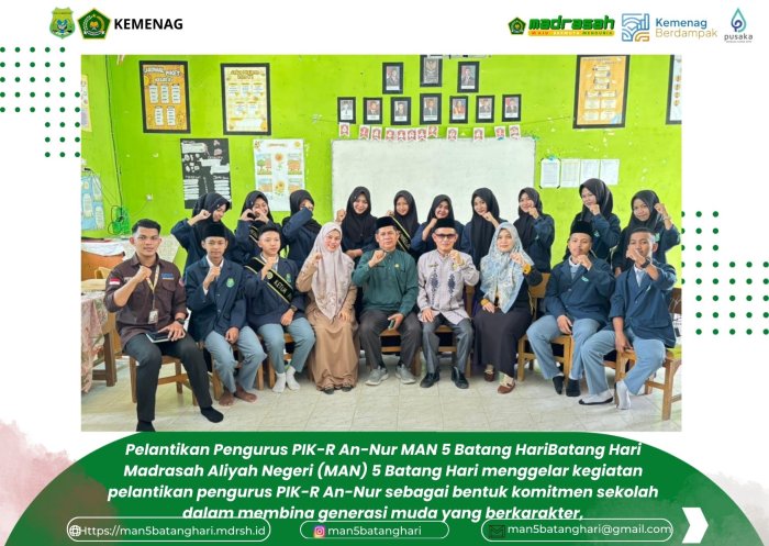 Pelantikan Pengurus PIK-R An-Nur MAN 5 Batang Hari Periode 2026