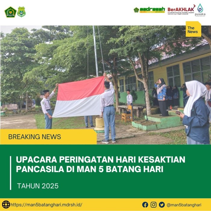 Upacara Peringatan Hari Kesaktian Pancasila di MAN 5 Batang Hari Tahun 2025