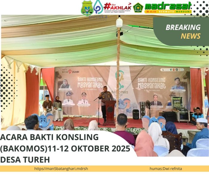 MAN 5 BATANG HARI Hadiri Undangan Fakultas Keguruan Universitas Jambi acara Bakti Konseling (BAKOMAS) di Desa Ture