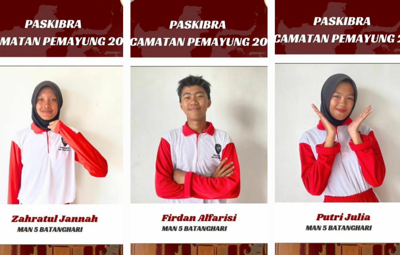 Tiga Siswa-Siswi MAN 5 Batanghari Terpilih Menjadi Paskibra Kecamatan Pemayung 17 Agustus 2024