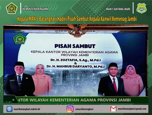Kepala MAN 5 Batanghari Hadiri Pisah Sambut Kepala Kanwil Kemenag Jambi