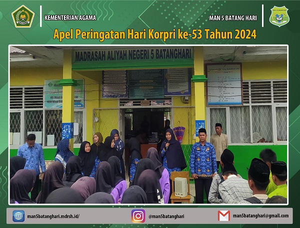 MAN 5 Batanghari Gelar Apel Peringatan Hari Korpri ke-53 Tahun 2024