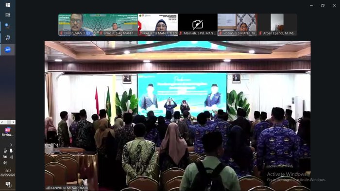 Kepala MAN 5 Batang Hari Ikuti Pembinaan Pembangunan Zona Integritas oleh Inspektur I Itjen Kemenag RI