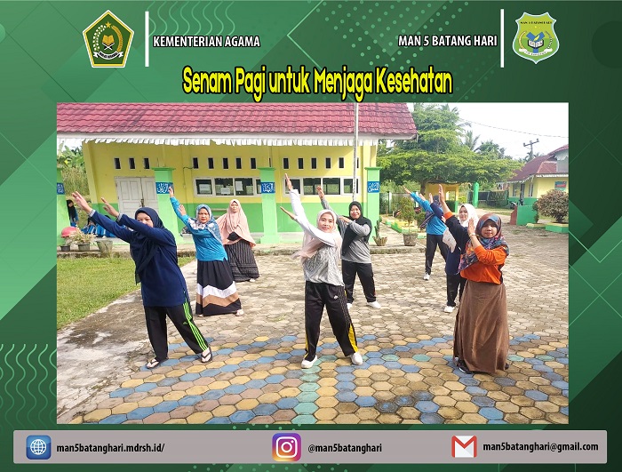 Guru MAN 5 Batanghari Kompak Ikut Senam Pagi untuk Menjaga Kesehatan